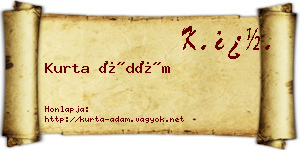 Kurta Ádám névjegykártya
