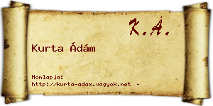 Kurta Ádám névjegykártya
